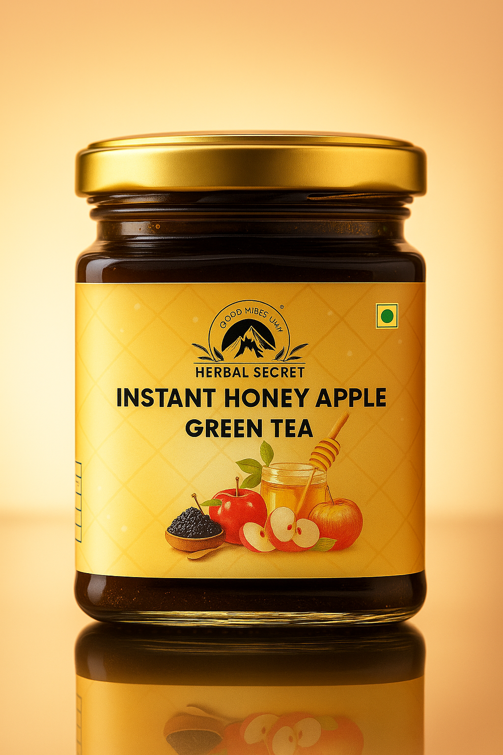 Herbal Secret Instant Honey Apple Green Tea-250g Syrup I Natural Blend of Green Tea, Apple & Honey I Refreshing Taste I Antioxidant Rich I Skin Glow I Detox & Wellness Drink